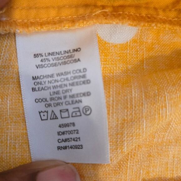 LOFT Yellow Polka Dot Linen Blend Shorts Women’s Summer Casual Size M - Picture 5 of 5